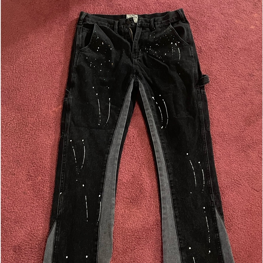 Black Gallery Dept.Jeans with paint splatters (price can be negotiated)